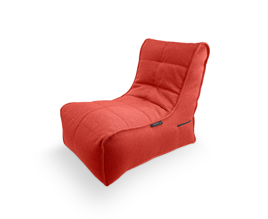 Бескаркасное кресло Evolution Sofa в жаккарде Wildberry Deluxe (темно-красный) - вид спереди, демонстрирует высокую спинку и боковые карманы