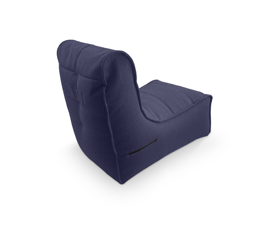 Фактура жаккарда Blue Jazz на кресле - крупный план глубокого синего оттенка