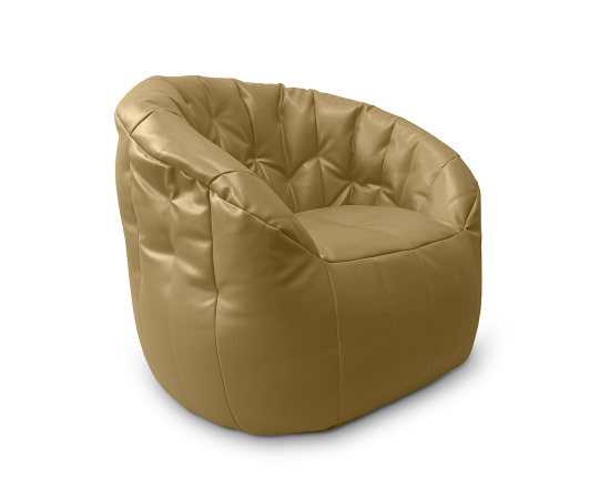 Охровое кресло Butterfly Sofa в уютной гостиной. Пример использования с деревянной мебелью.