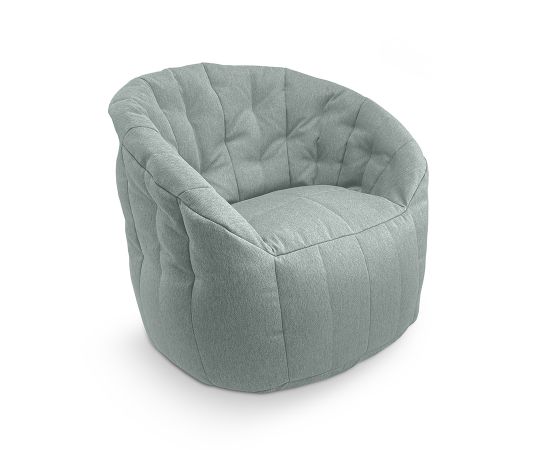 Купить бескаркасное лаунж кресло Butterfly Sofa в мятном серо-зеленом цвете Pepper Mint (жаккард)