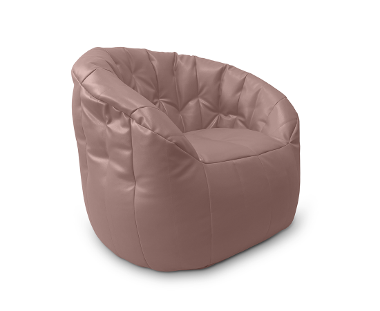 Крупный план фиолетовой экокожи Purple Rain на кресле Butterfly Sofa. Глубокий насыщенный оттенок.