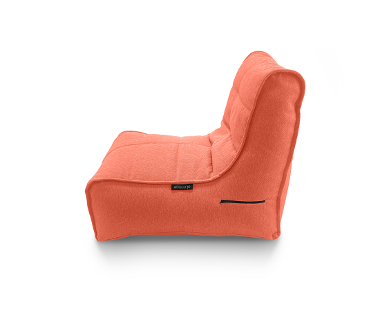 Модульная композиция с терракотовым креслом, пуфиком и подушкой