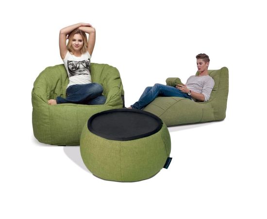 Зеленый комплект бескаркасной мебели