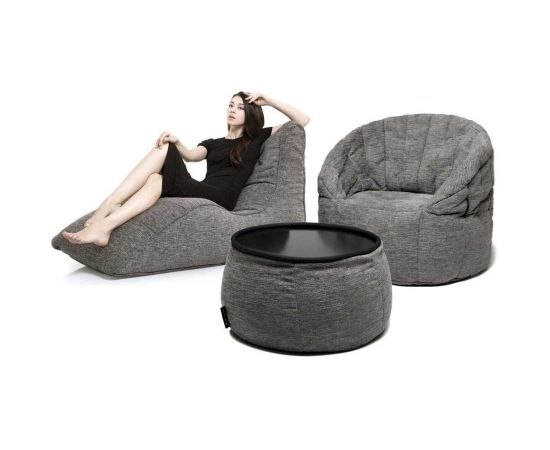 Серый комплект бескаркасной мебели