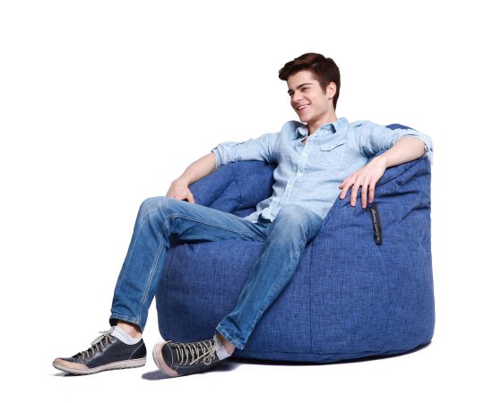 Дизайнерское бескаркасное кресло Butterfly Sofa Blue Jazz (синее)