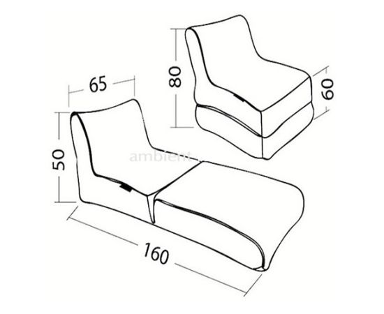 Кресло-шезлонг для улицы Conversion Lounger™ - Manderina (оранжевый), Цвет: Manderina, Категория ткани: Оксфорд, изображение 2