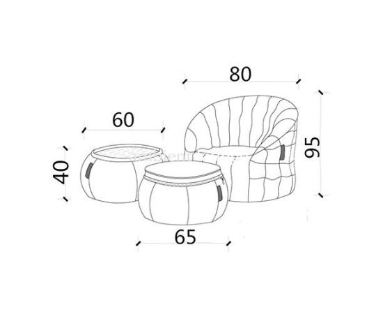 Комплект мягкой садовой мебели Contempo Package - Crimson Vibe (красный) - Оксфорд, Цвет: Crimson Vibe, Категория ткани: Оксфорд, изображение 4