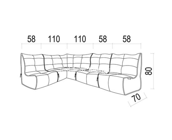 Модульный четырехместный диван Mod4 L Sofa™ - Eco Weave (бежевый), Цвет: Eco Weave, Категория ткани: Sofa Weave, изображение 2