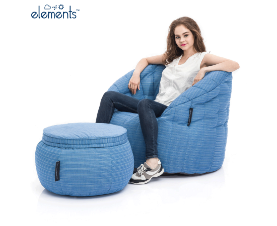 Синий пуфик для улицы Wing Ottoman™ - Oceana (синий)