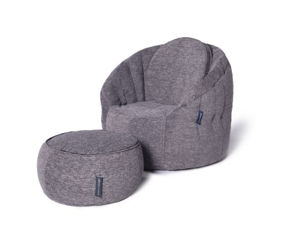 Серый пуфик Wing Ottoman™ - Luscious Grey (серый)