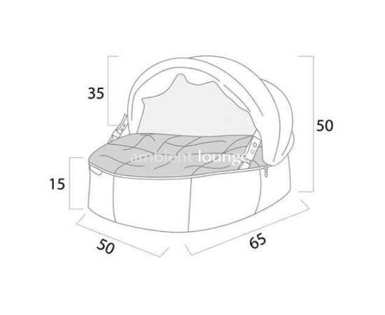 Лежак для собак Pet Lounge - Размер Small (60см) - Dark Grey (Hoodie), Цвет лежака: Dark Grey (Hoodie), Размер лежака: S (60см), изображение 7