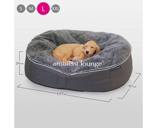 Лежак для собак Pet Lounge - Размер Large (120см) - ThermoQuilt (Premium), Цвет лежака: ThermoQuilt Grey, Размер лежака: L (120см), изображение 8