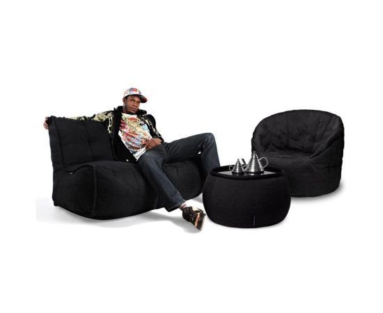 купить черный бескаркасный диван и стол