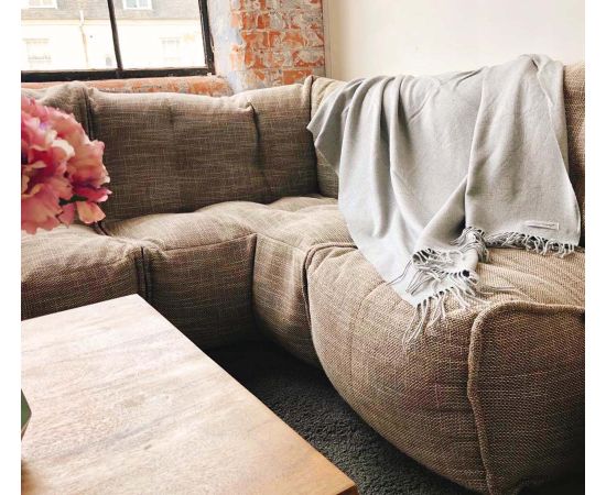 купить плед из шерсти мериноса кремовый