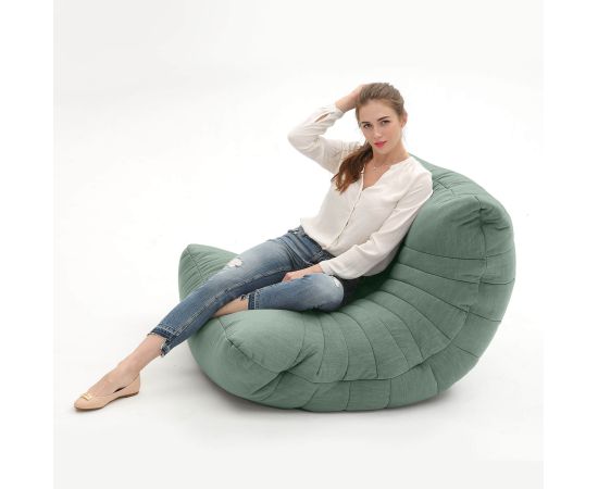 Купить серо зеленое бескаркасное кресло Acoustic Sofa