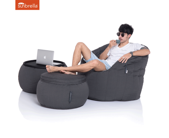 Стол-пуф Versa Table™ - Black Rock (черный)