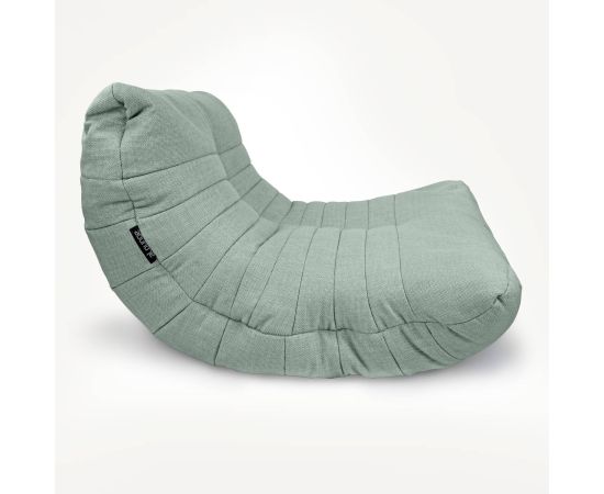 Купить серо зеленое бескаркасное кресло Acoustic Sofa рогожка