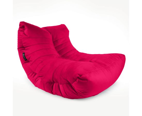 Красное бескаркасное кресло Acoustic Sofa велюр