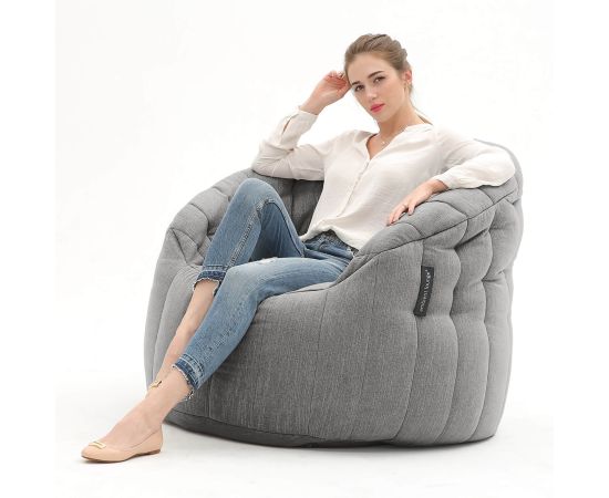 Дизайнерское бескаркасное кресло Butterfly Sofa Luscious Grey (серое)