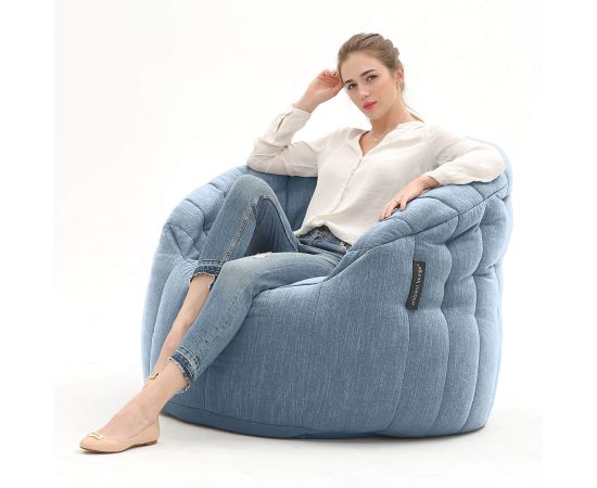 Дизайнерское бескаркасное кресло Butterfly Sofa Blue Jazz (синее)