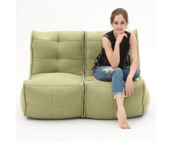 купить модульный небольшой диванчик зеленого цвета шенилл