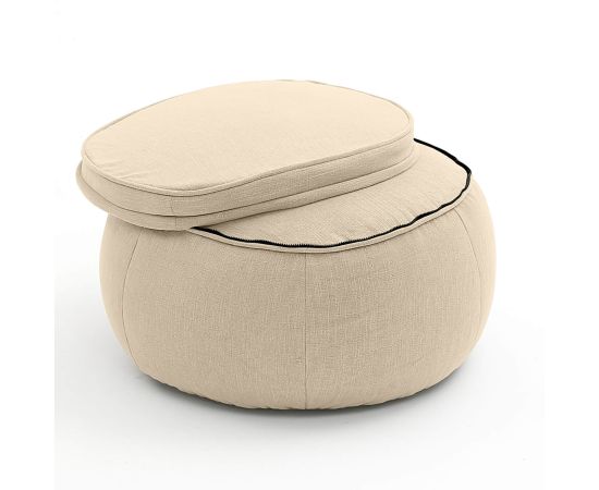 купить бескаркасный пуфик бежевого цвета шенилл