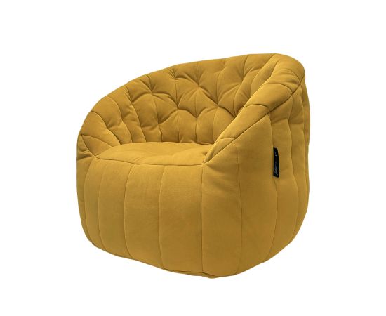 купить удобное бескаркасное кресло для чтения Butterfly Sofa Yellow Shine желтое