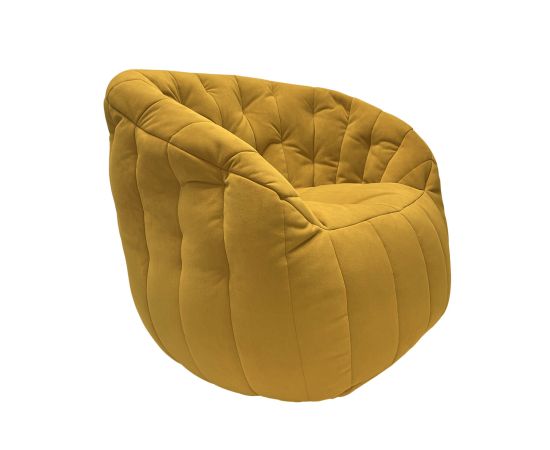 купить уютное бескаркасное кресло для отдыха Butterfly Sofa Yellow Shine желтое