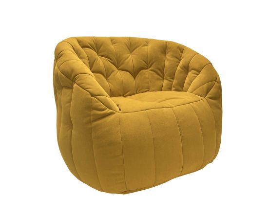купить уютное бескаркасное кресло для чтения Butterfly Sofa Yellow Shine желтое