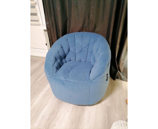 Дизайнерское бескаркасное кресло Butterfly Sofa Blue Jazz (синее)