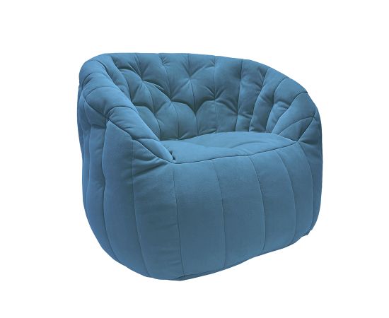 Дизайнерское бескаркасное кресло Butterfly Sofa Blue Jazz (синее)