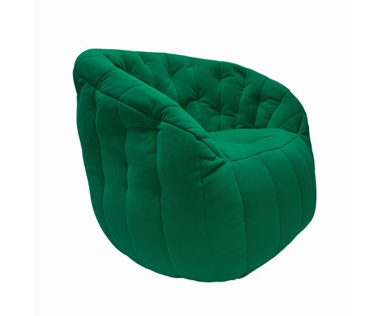 Широкое бескаркасное кресло Butterfly Sofa Forest Green (изумрудное)