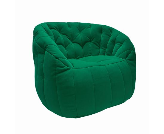 Широкое бескаркасное кресло Butterfly Sofa Forest Green (изумрудное)