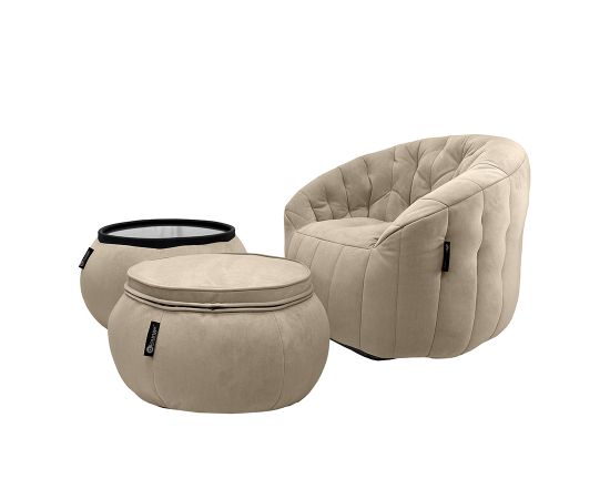 Комплект бескаркасной мебели Contempo Package - Eco Weave (бежевый велюр), Цвет: Eco Weave, Категория ткани: Велюр, изображение 2