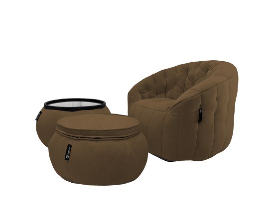 Комплект бескаркасной мебели Contempo Package - Hot Chocolate (шоколадный велюр), Цвет: Hot Chocolate, Категория ткани: Велюр, изображение 2