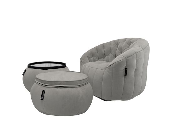 Комплект бескаркасной мебели Contempo Package - Tundra Spring (светлый, почти белый велюр), Цвет: Tundra Spring, Категория ткани: Велюр, изображение 2