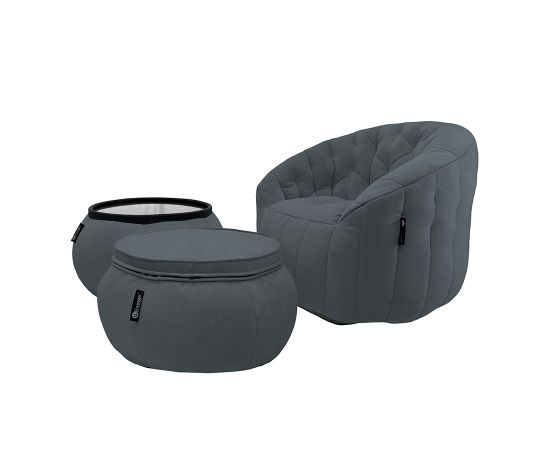 Комплект бескаркасной мебели Contempo Package - Luscious Grey (серый велюр), Цвет: Luscious Grey, Категория ткани: Велюр, изображение 2