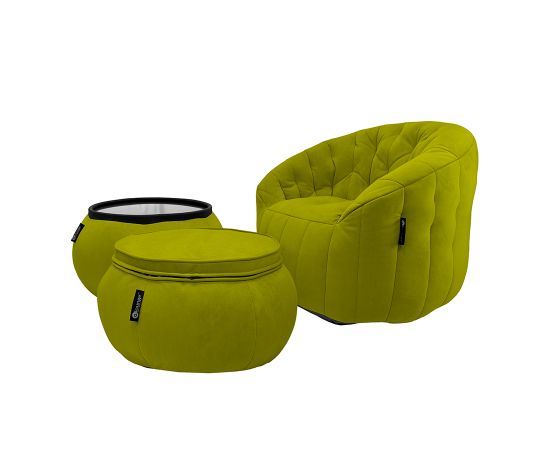 Комплект бескаркасной мебели Contempo Package - Lime Citrus (светло-зеленый велюр), Цвет: Lime Citrus, Категория ткани: Велюр, изображение 2