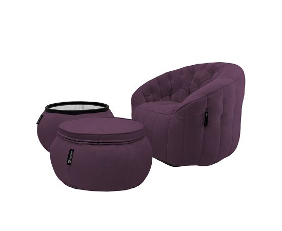 Комплект бескаркасной мебели Contempo Package - Aubergine Dream (баклажанный), Цвет: Aubergine Dream, Категория ткани: Велюр, изображение 2