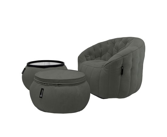 Комплект бескаркасной мебели Contempo Package - Black Sapphire (черный), Цвет: Black Sapphire, Категория ткани: Велюр, изображение 2