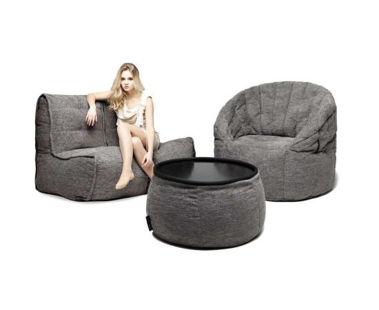 Серый комплект бескаркасной мебели