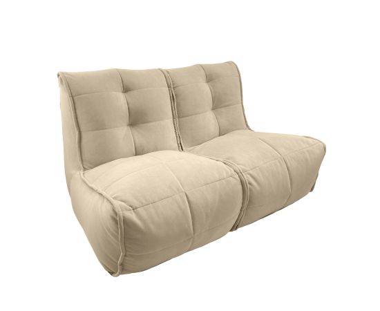 Бескаркасный двухместный диван Twin Couch™ - Eco Weave (бежевый), Цвет: Eco Weave, Категория ткани: Велюр, изображение 2