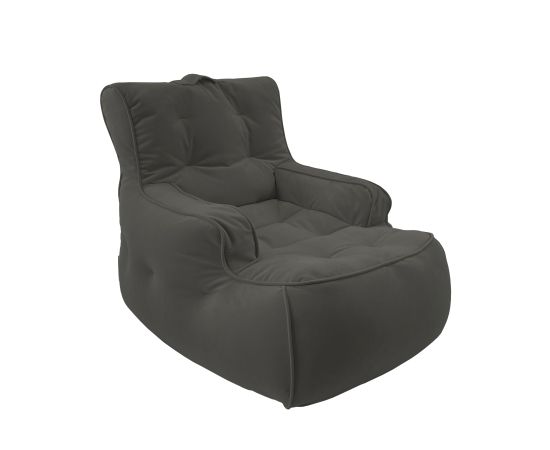 Бескаркасное кресло Tranquility Armchair™ - Black Sapphire (серо-черное), Цвет: Black Sapphire, Категория ткани: Велюр, изображение 2