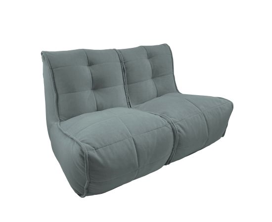 Бескаркасный двухместный диван Twin Couch™ - Keystone Grey (светло-серый), Цвет: Keystone Grey, Категория ткани: Велюр, изображение 2