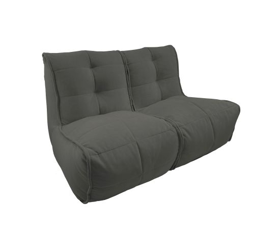 Бескаркасный двухместный диван Twin Couch™ - Black Sapphire (черный велюр), Цвет: Black Sapphire, Категория ткани: Велюр, изображение 2