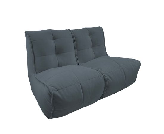 Бескаркасный двухместный диван Twin Couch™ - Luscious Grey (серый), Цвет: Luscious Grey, Категория ткани: Велюр, изображение 2