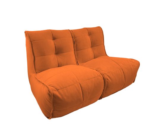 Бескаркасный двухместный диван Twin Couch™ - Terra Cocta (терракотовый велюр), Цвет: Terra Cocta, Категория ткани: Велюр, изображение 2