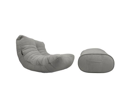 Комплект бескаркасной мебели Acoustic Lounge - Tundra Spring (светлый, почти белый велюр), Цвет: Tundra Spring, Категория ткани: Велюр, изображение 2