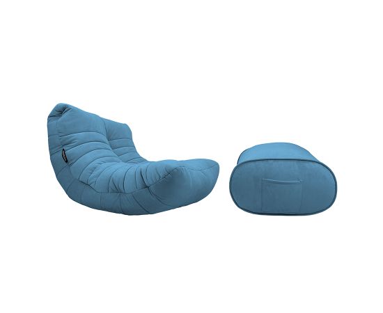 Комплект бескаркасной мебели Acoustic Lounge - Blue Jazz (синий велюр), Цвет: Blue Jazz, Категория ткани: Велюр, изображение 2