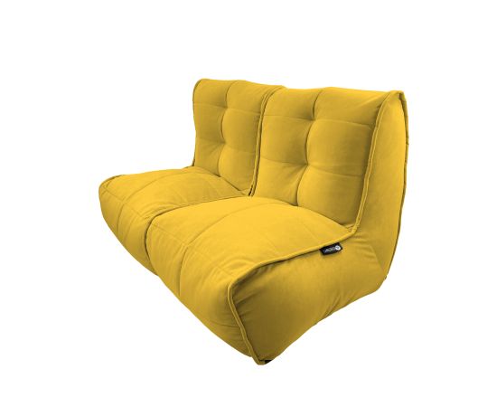 Бескаркасный двухместный диван Twin Couch™ - Yellow Shine (желтый велюр), Цвет: Yellow Shine, Категория ткани: Велюр, изображение 8